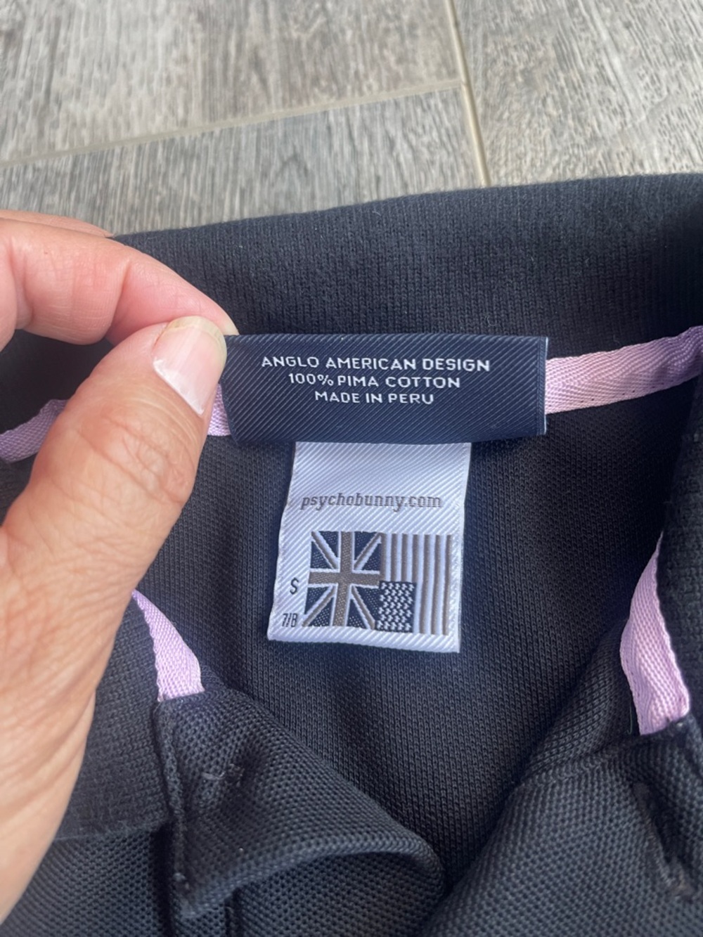 Psycho Bunny Black Polo with Pink Accents Kids - Picture 3 of 13